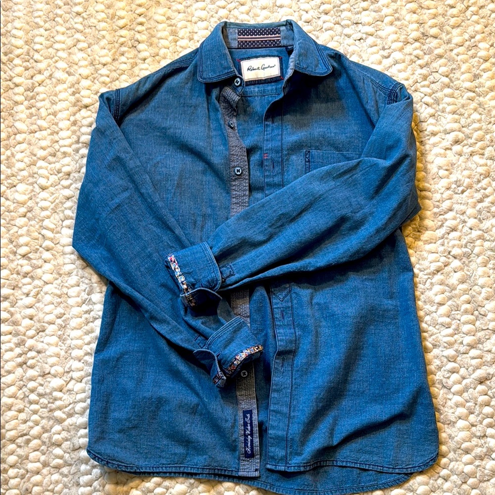 Robert Graham Indigo denim chambray Casual Shirt